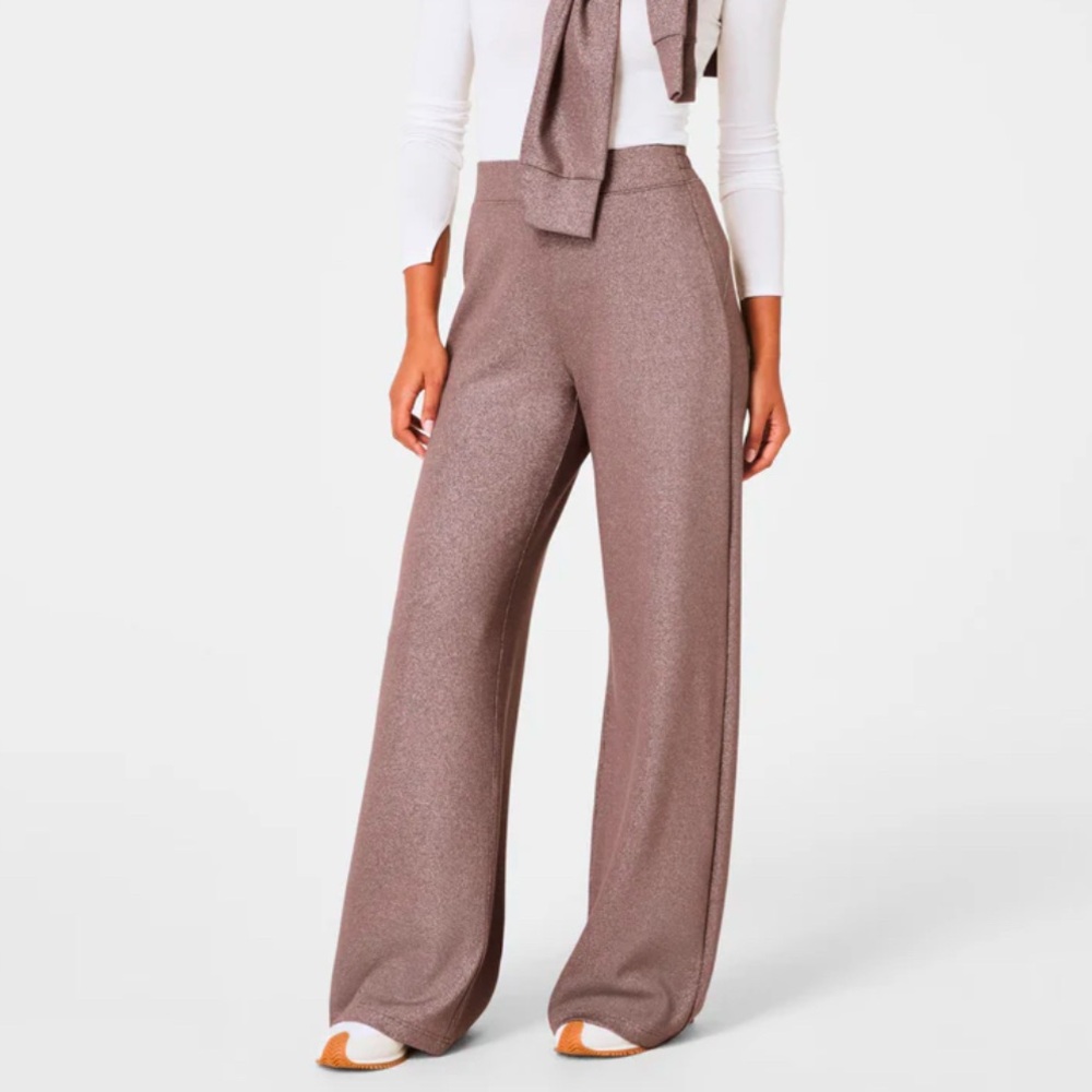 Spanx air essentials wide leg pants shimmer petite XS